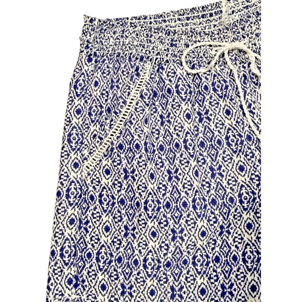 Briggs Linen Blend Boho Tassel Shorts Navy White Large - Picture 7 of 11